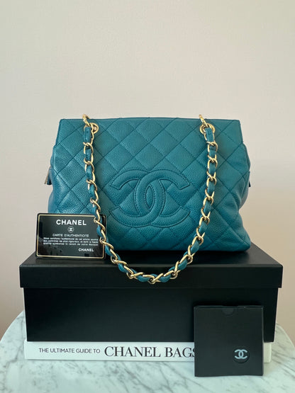 Chanel Timeless Tote in Teal Caviar Series 7