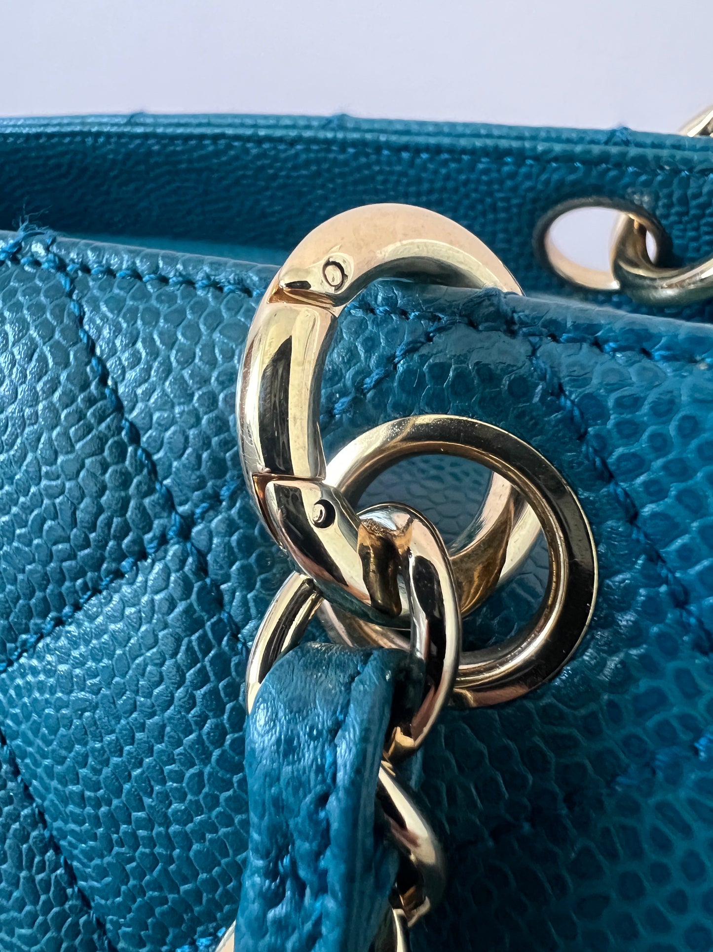 Chanel Timeless Tote in Teal Caviar Series 7