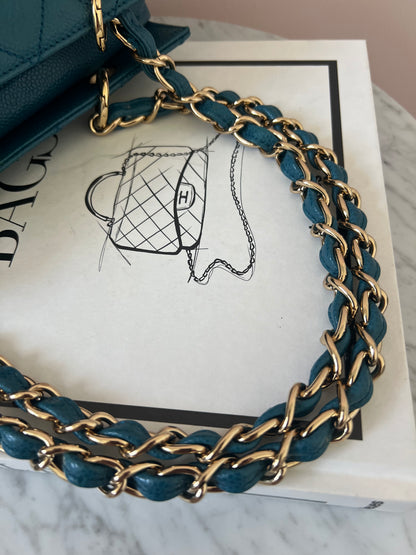 Chanel Timeless Tote in Teal Caviar Series 7