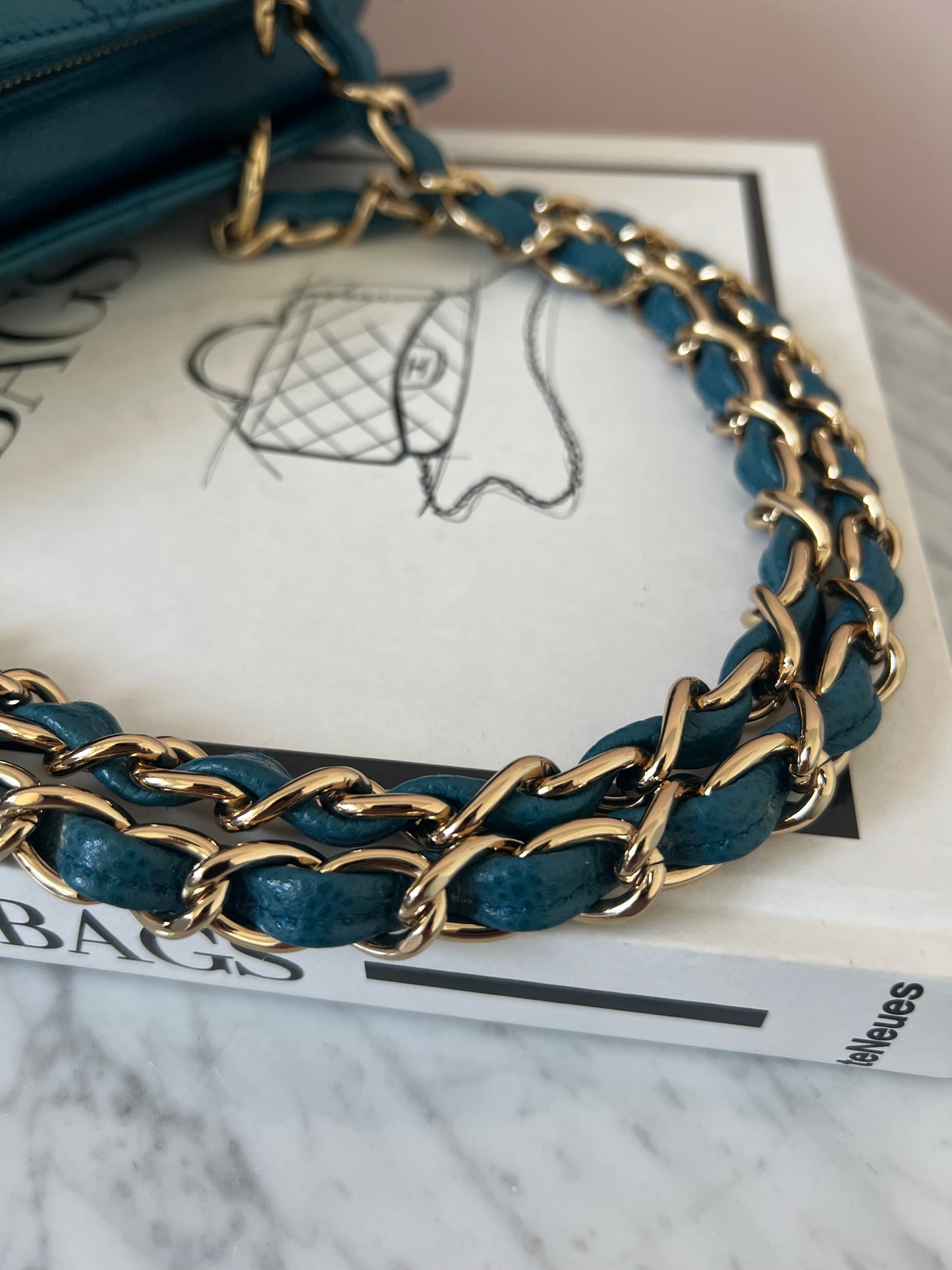 Chanel Timeless Tote in Teal Caviar Series 7