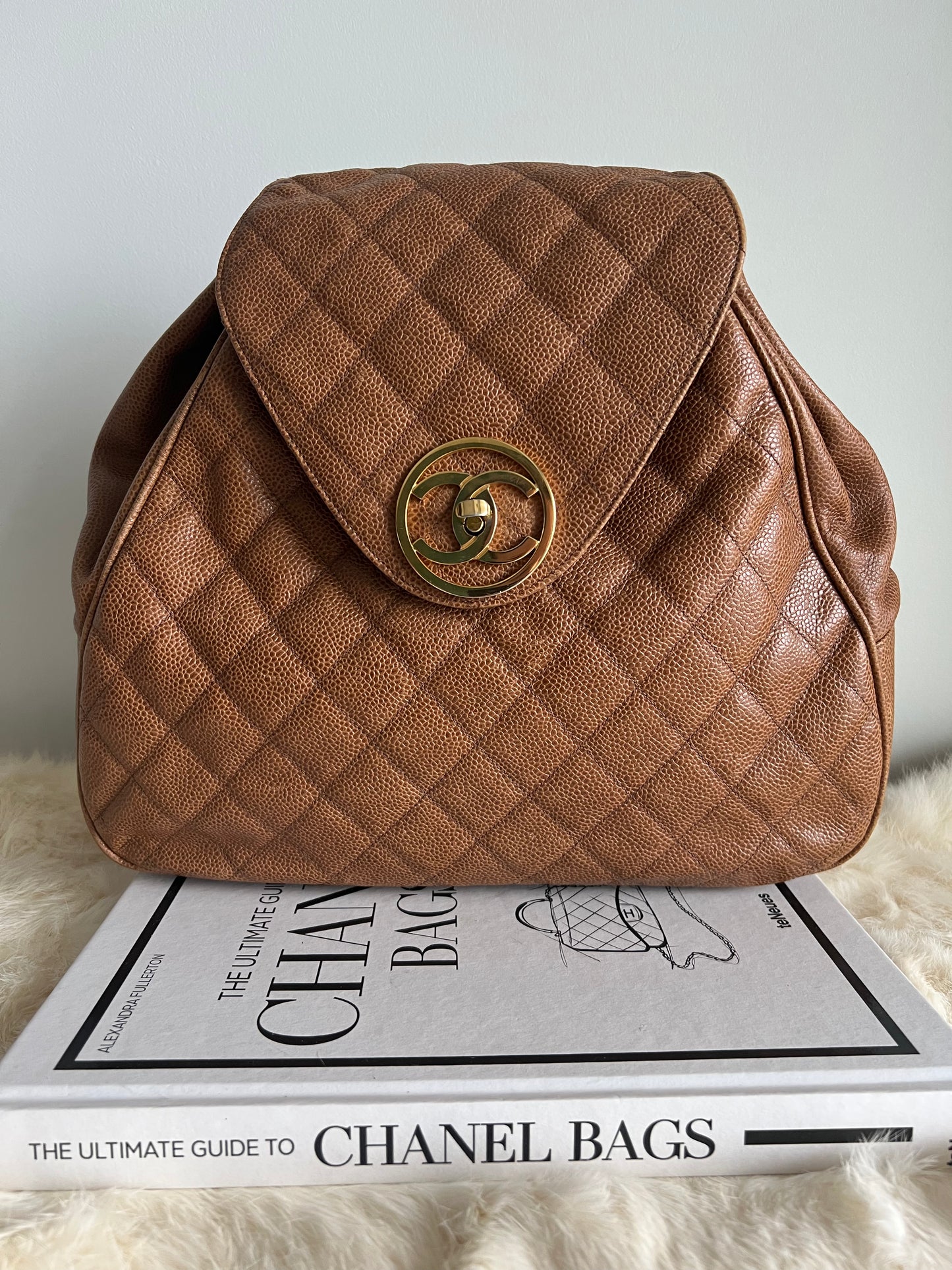 Chanel Vintage Cognac/Caramel Caviar Back Pack Series 1 - RARE