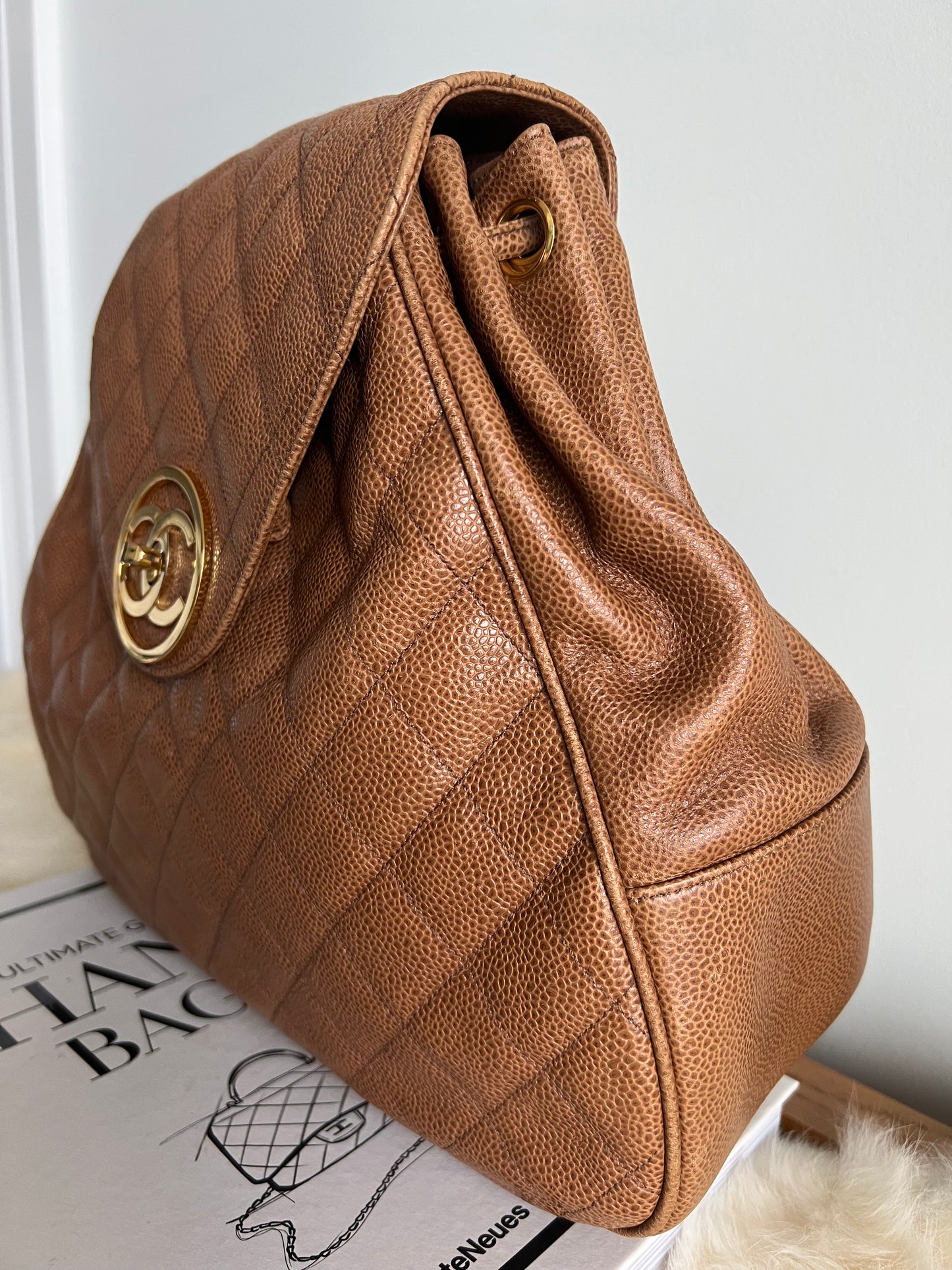 Chanel Vintage Cognac/Caramel Caviar Back Pack Series 1 - RARE