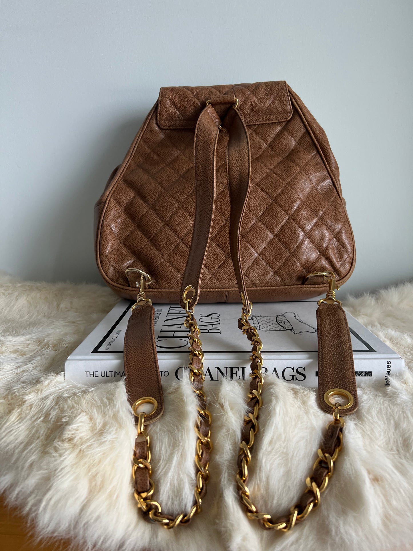 Chanel Vintage Cognac/Caramel Caviar Back Pack Series 1 - RARE