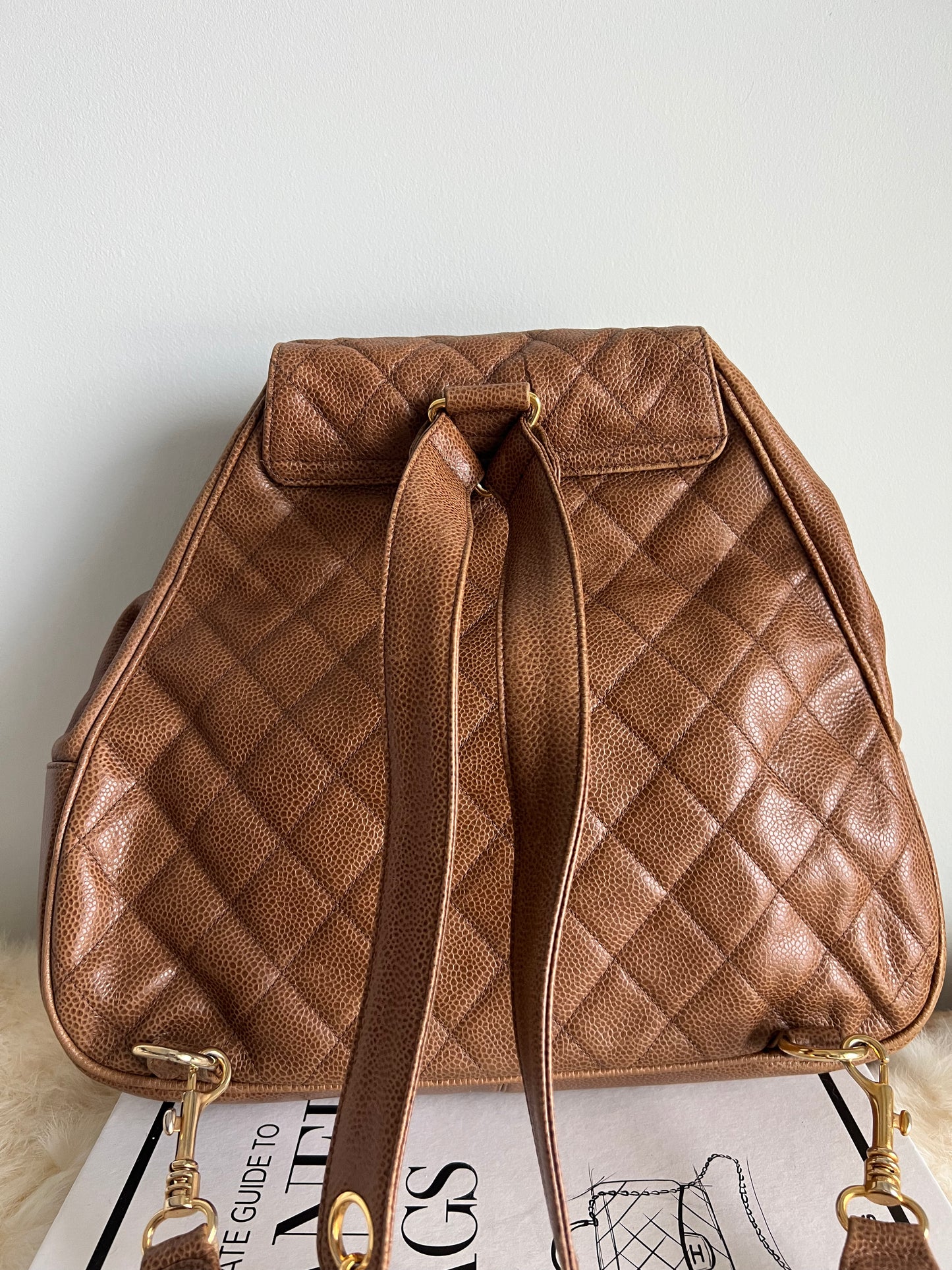 Chanel Vintage Cognac/Caramel Caviar Back Pack Series 1 - RARE