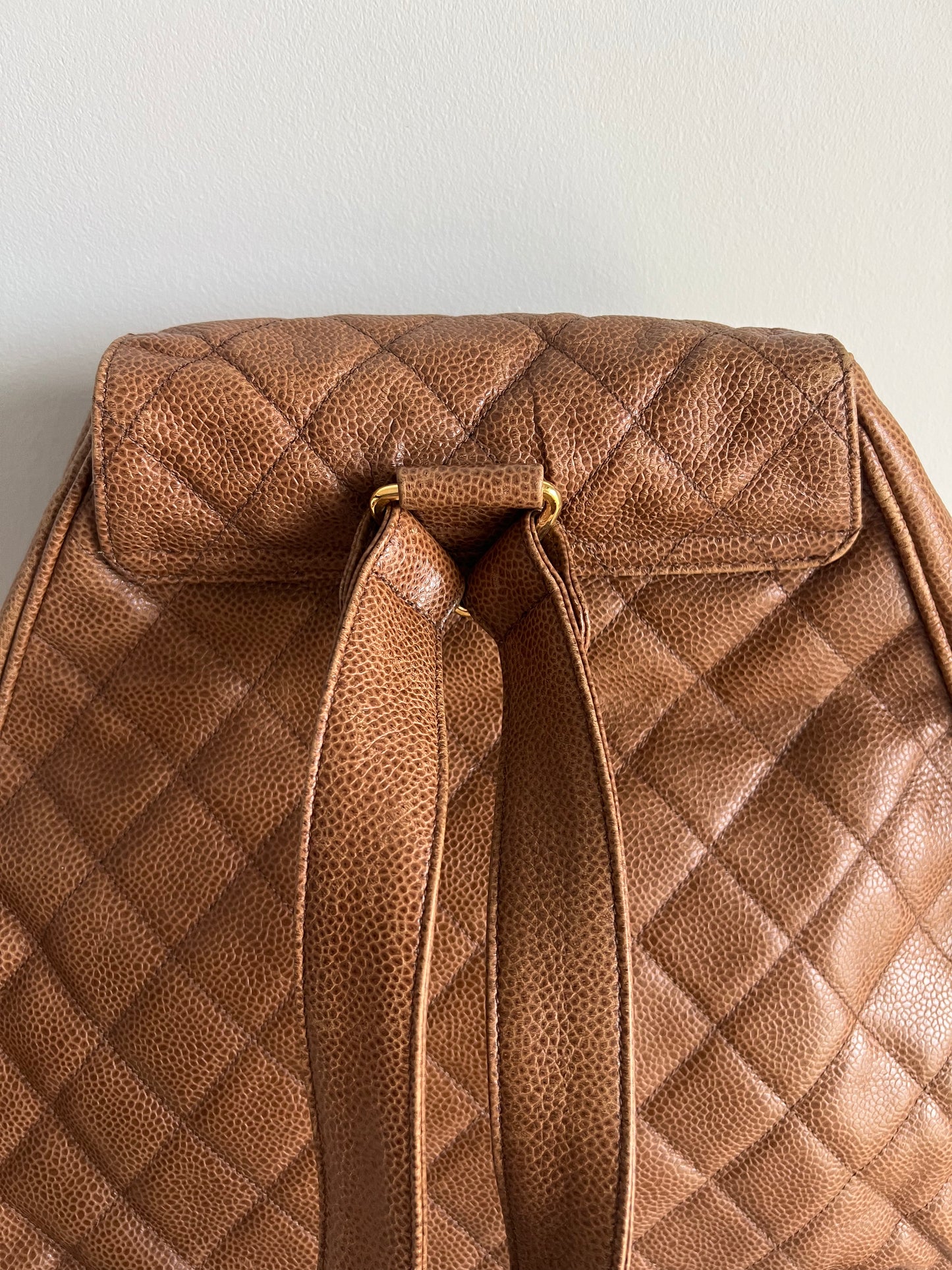 Chanel Vintage Cognac/Caramel Caviar Back Pack Series 1 - RARE