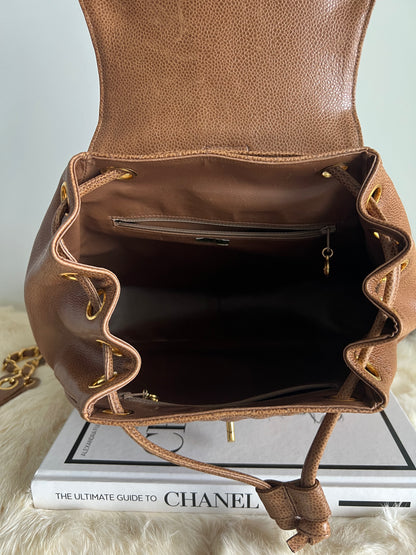 Chanel Vintage Cognac/Caramel Caviar Back Pack Series 1 - RARE