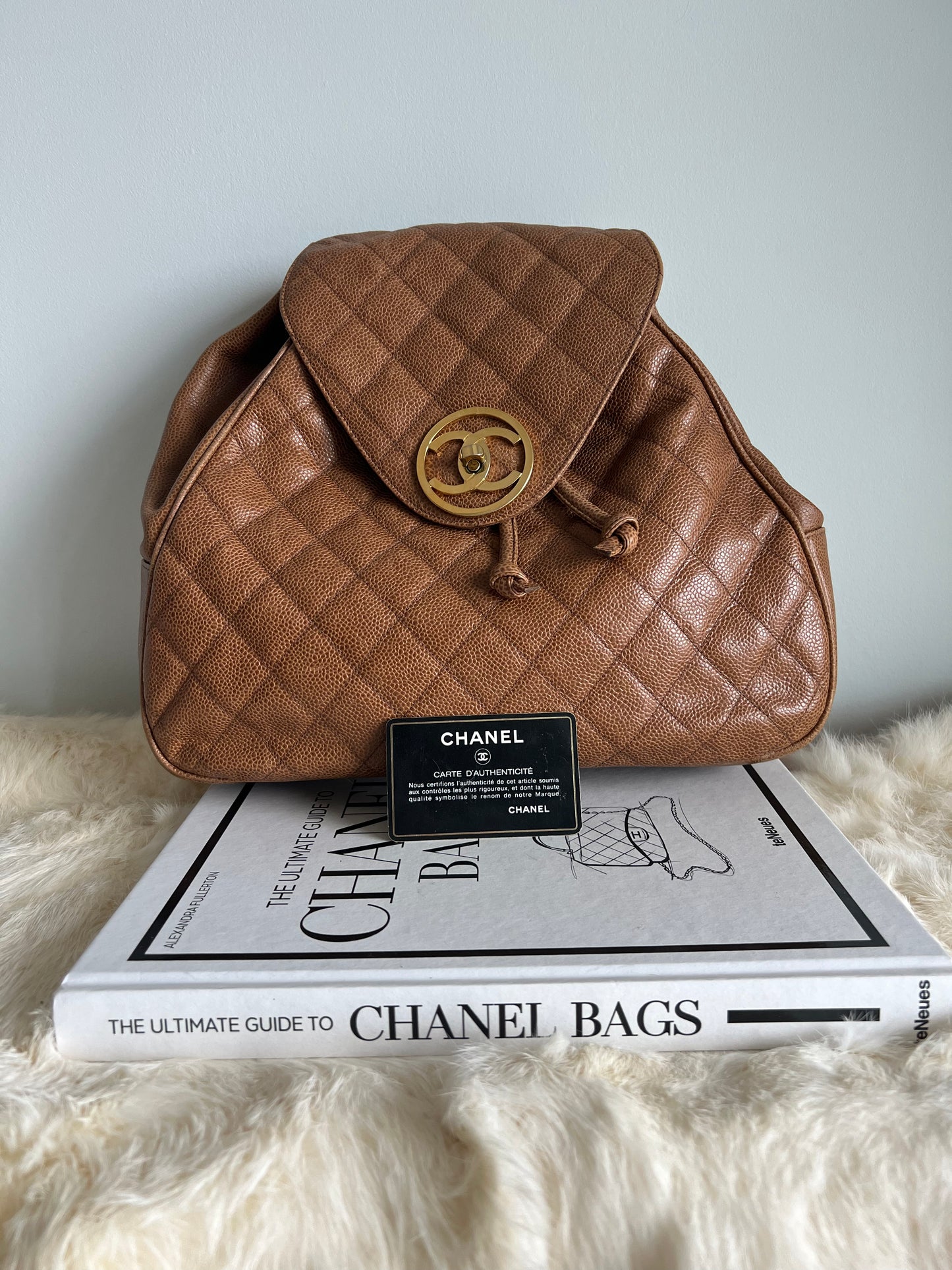 Chanel Vintage Cognac/Caramel Caviar Back Pack Series 1 - RARE