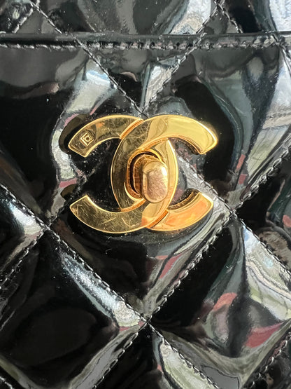 Chanel Black Patent Leather Backpack Series 4