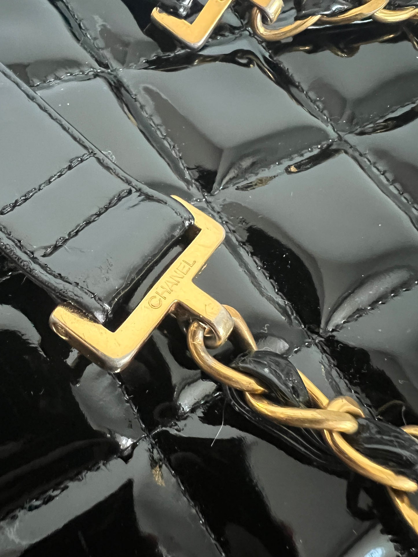 Chanel Black Patent Leather Backpack Series 4