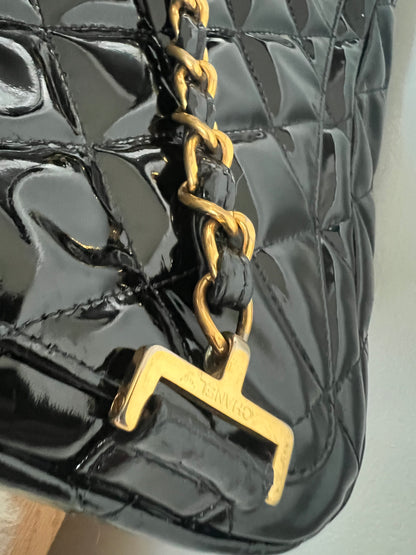 Chanel Black Patent Leather Backpack Series 4