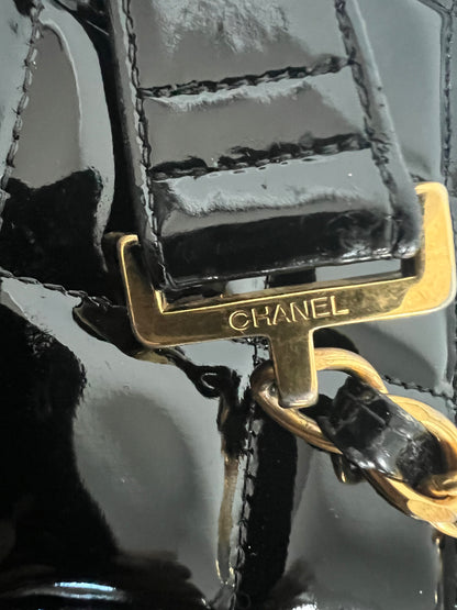Chanel Black Patent Leather Backpack Series 4
