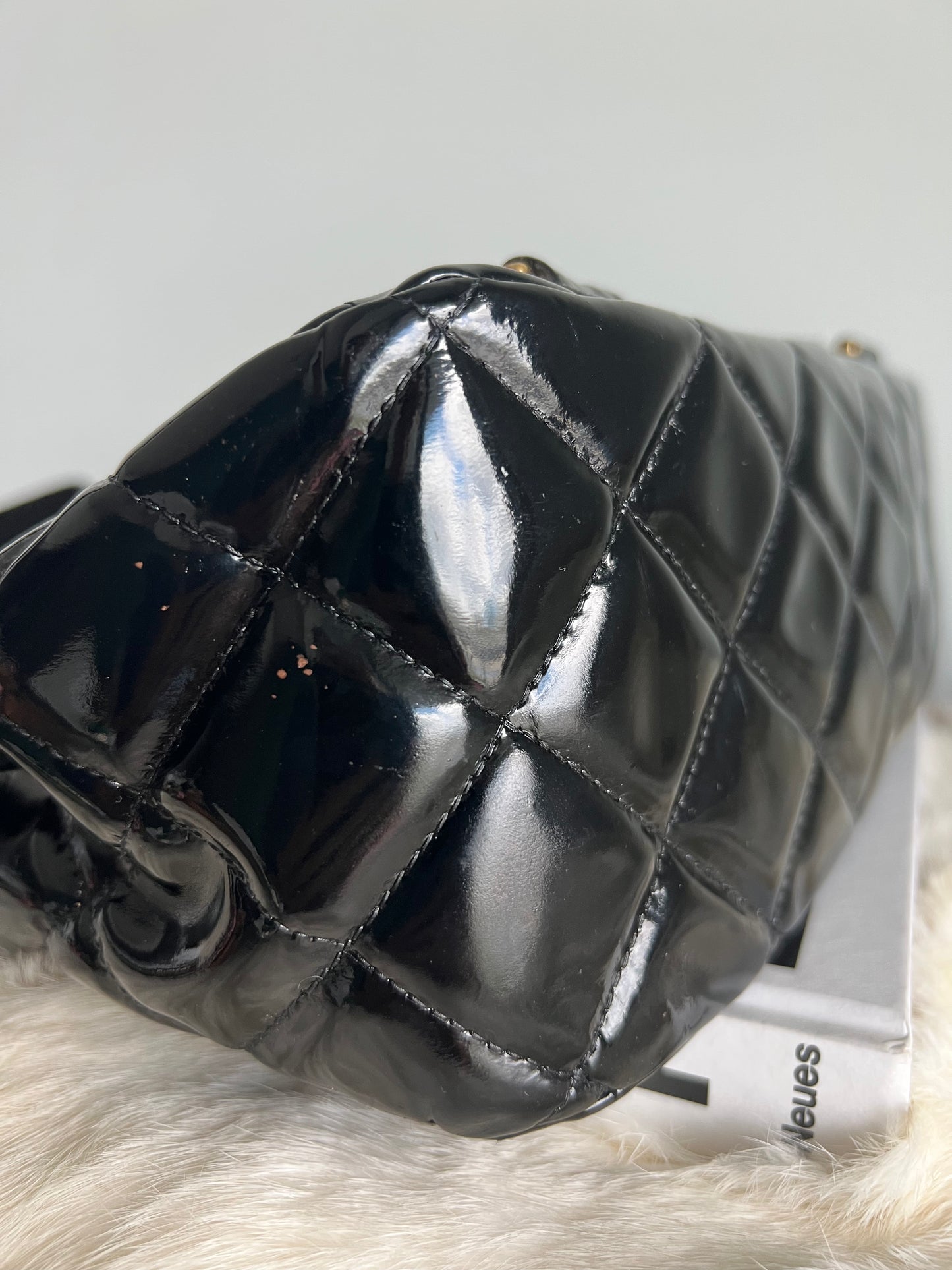 Chanel Black Patent Leather Backpack Series 4