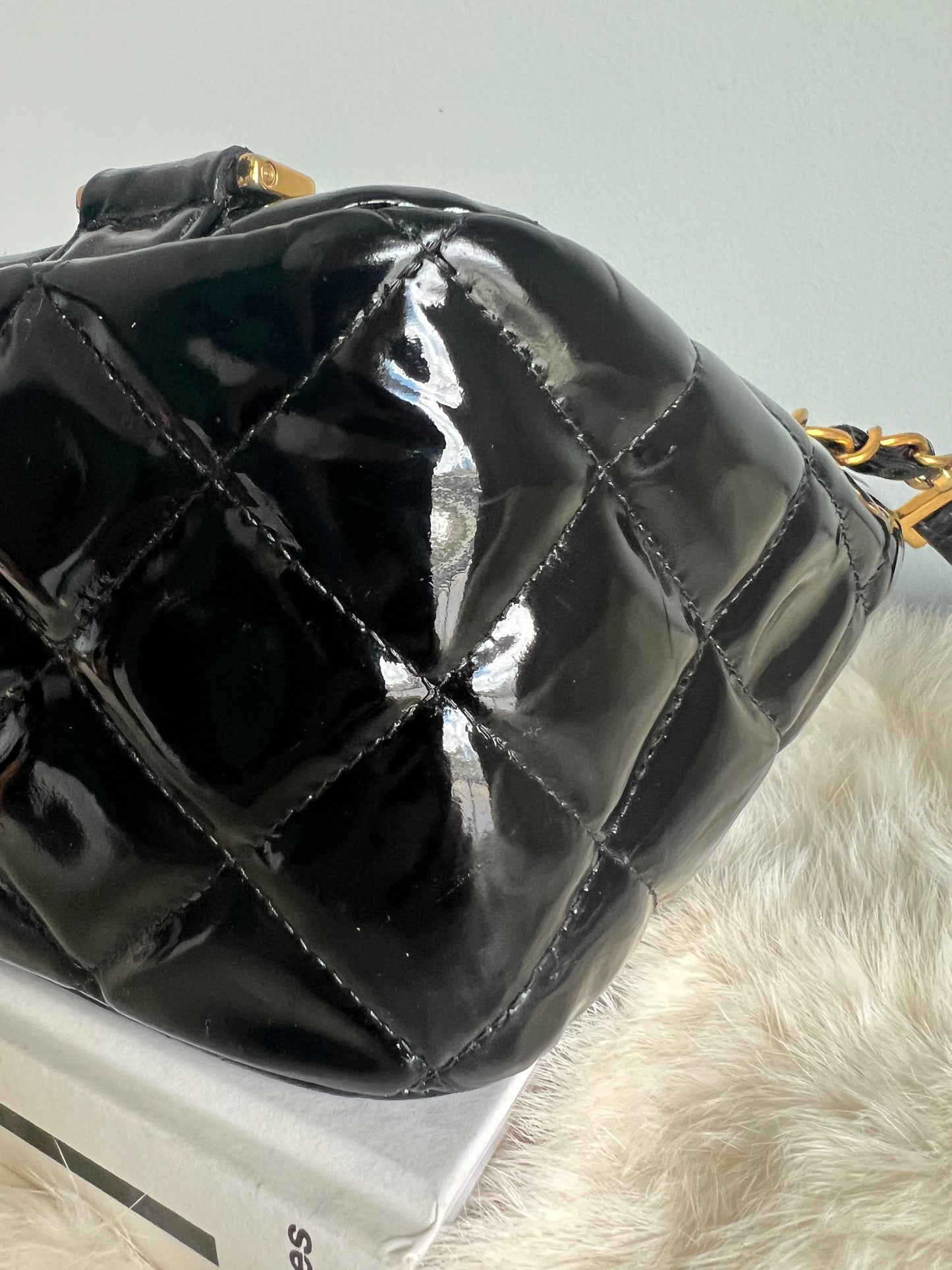 Chanel Black Patent Leather Backpack Series 4