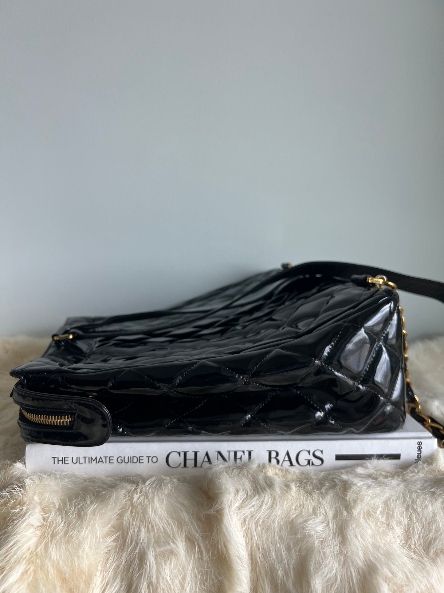 Chanel Black Patent Leather Backpack Series 4