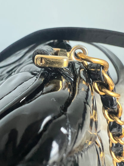 Chanel Black Patent Leather Backpack Series 4