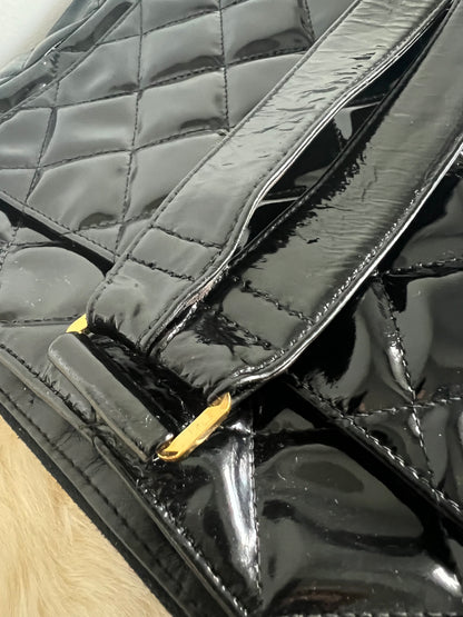 Chanel Black Patent Leather Backpack Series 4