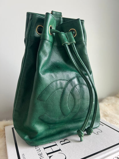 Chanel Green Caviar Backpack Series 1