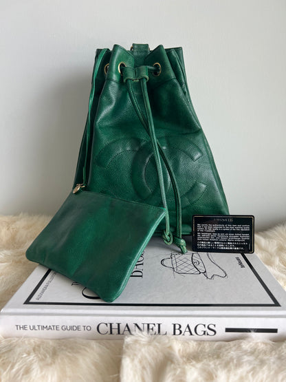 Chanel Green Caviar Backpack Series 1