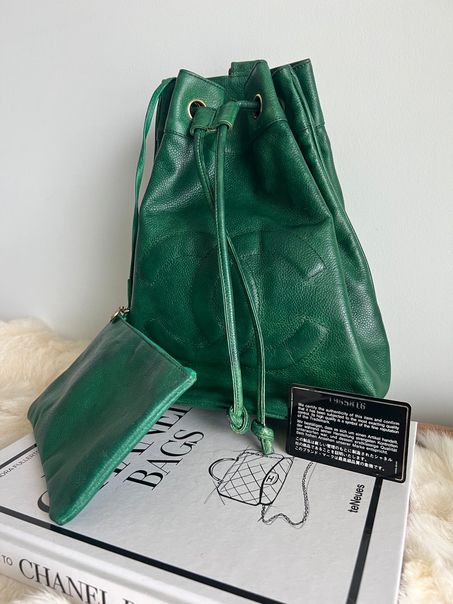 Chanel Green Caviar Backpack Series 1