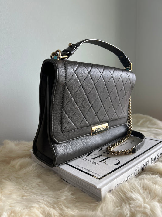 Chanel Cruise 2017 Click Flap Khaki Brown Bag in Large Size