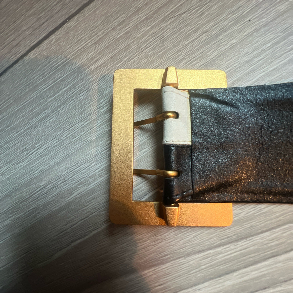 Chanel Bi Coloured Black and White Leather Barbie Belt Spring Summer 1995 - Incredibly RARE