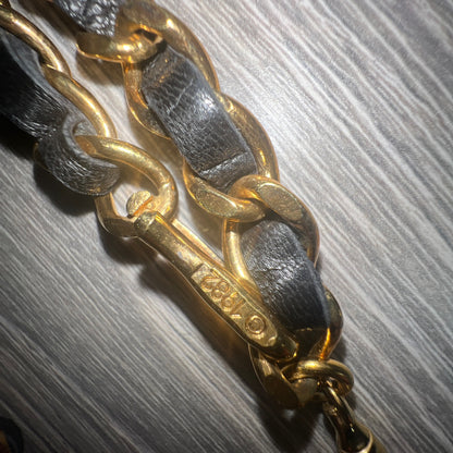Chanel 24K Gold Plated Vintage Leather Chain Belt from 1982