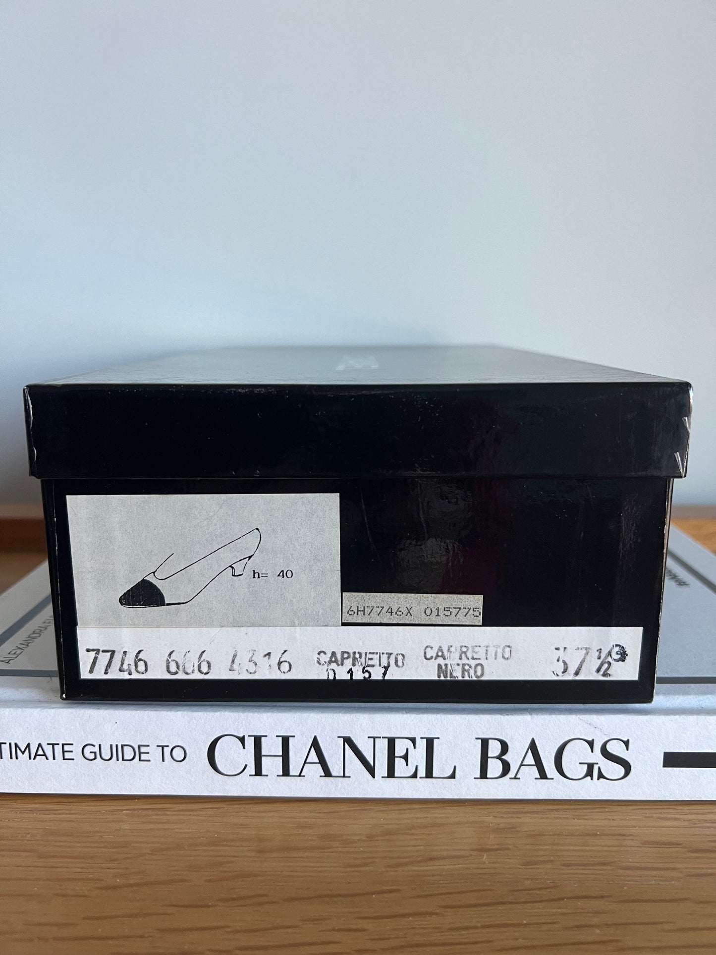 Chanel Beige and Black Spectator Pumps 1990s with original box