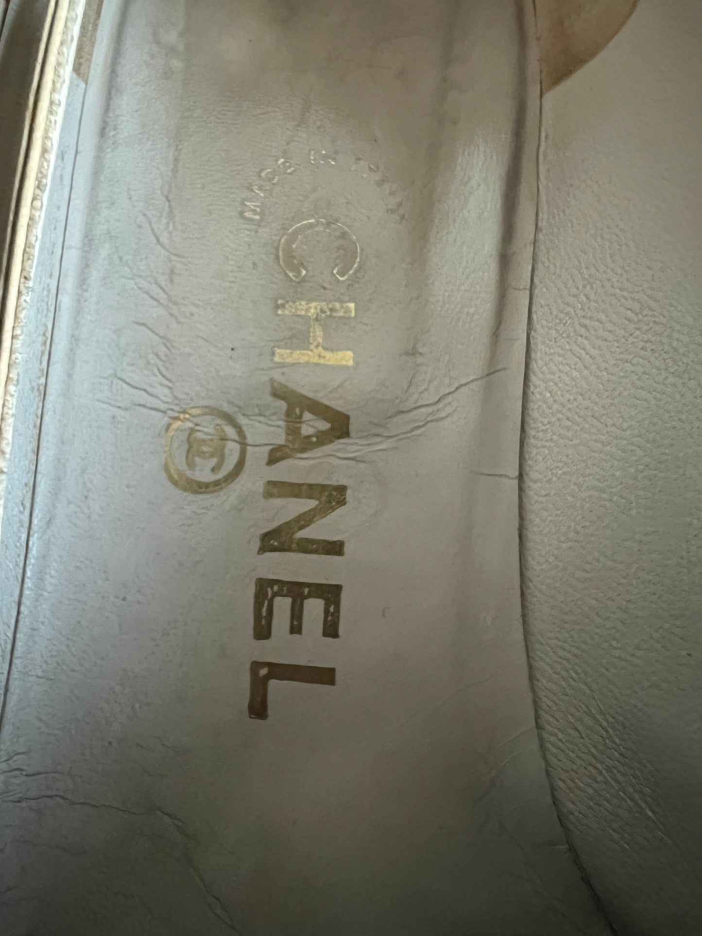 Chanel Beige and Black Spectator Pumps 1990s with original box