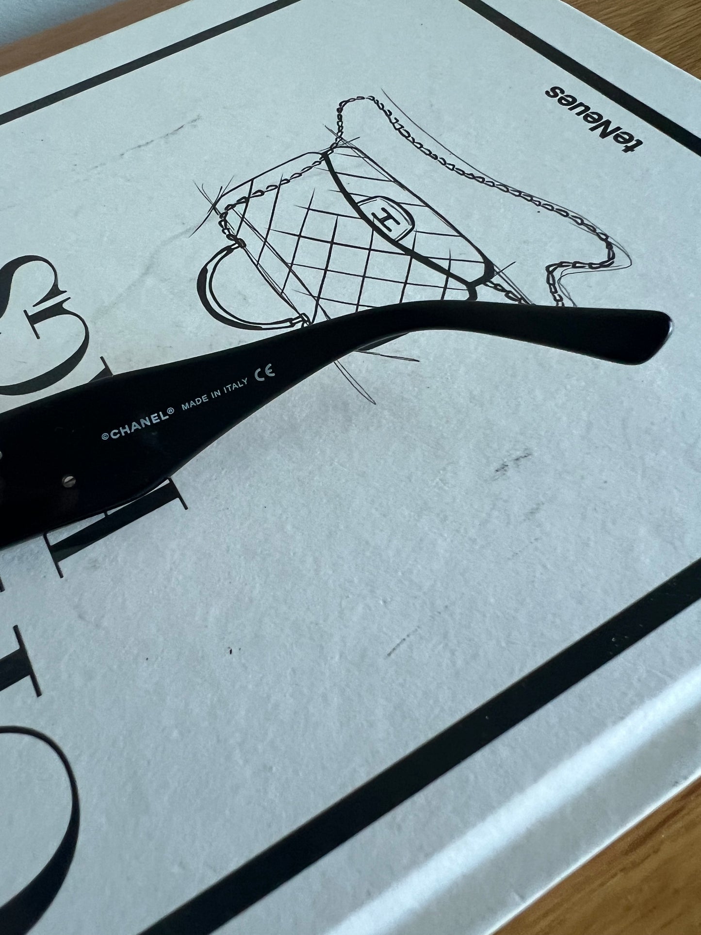 Chanel 5113 Beige and Black 3D Camellia Sunglasses