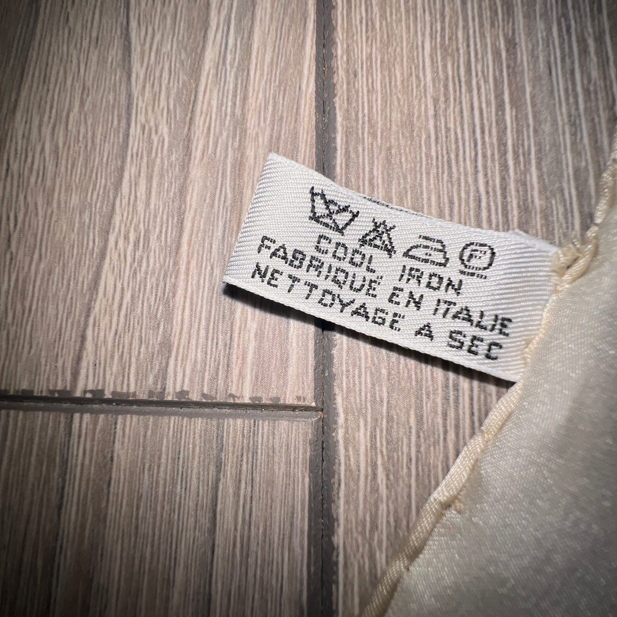 Chanel Beige Leaf Print Large Silk Scarf